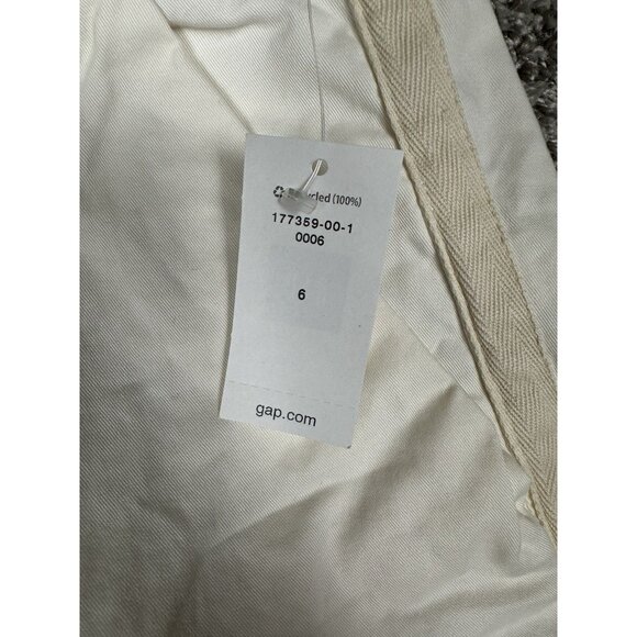 GAP Girlfriend‎ Chino Pants Beige Stripe 6 Straight Leg Casual Minimalist Y2K - Picture 6 of 15